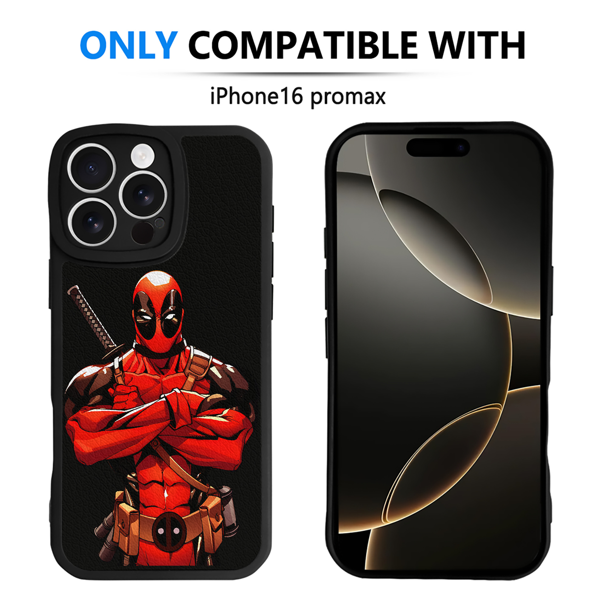 （画像用） Deadpool デッドプール 【iPhone 16シリーズ対応】シリコンスマホケース（レザー調） 材質：シリコン